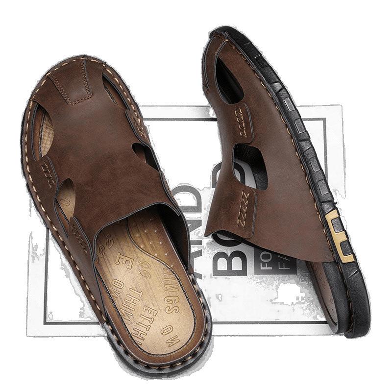 Large Size Men's Cool Slippers Baotou Shoes Hiking Men's Fashion Slippers One-pedal Trendy Shoes Casual