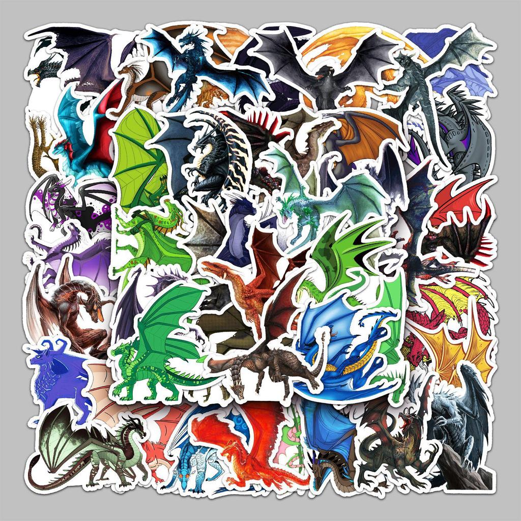 Evil Dragon Cartoon Stickers (50-Pack) – Waterproof, Decorative Stickers for Suitcases, Scooters, Laptops, Tablets, and Water Bottles