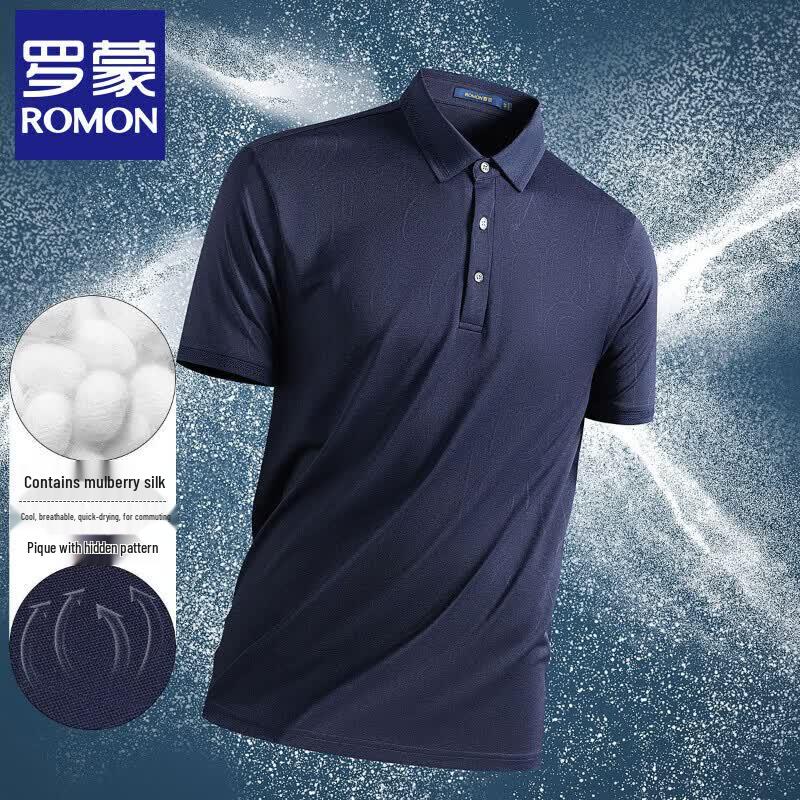 Romon Men s Silk Blend Polo Shirt 56