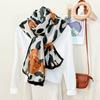 New leopard print bow fashion long scarf scarf women's versatile high-end thin shawl outside