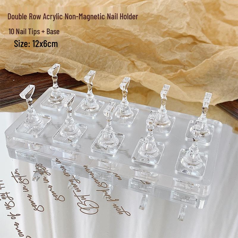 Transparent Chess Piece Acrylic Nail Art Practice Stand (Magnetic-Free)