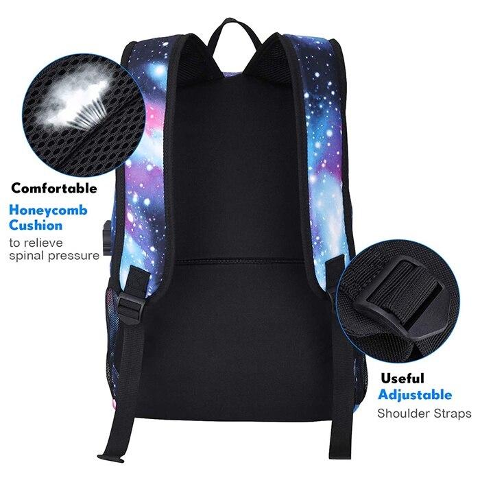 Kosiil 15.6 Inch Glow in The Dark Waterproof Backpack, Multicolor Laptop School Bag for Students, Lightweight Anti-Spill Bookbag