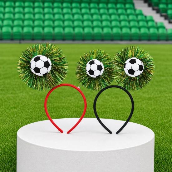 Football Headband with 3D Football Patch Anti-Slip Comfortable Hair Hoop for Adults
