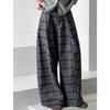Orange Zhi Women's Plaid High Waist Loose Pants - Trendy Casual Autumn Style (H6832)