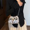 Women's Metallic  PU Leather Shoulder Bag Fashionable Chain Strap Bucket Crossbody Purse Elegant Design Women's Evening Dress Bridal Wedding Handbag