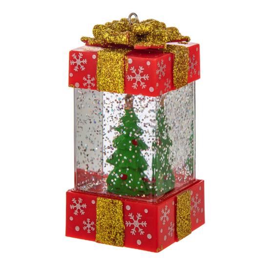 Yousheng Christmas Lamp Glowing Christmas Gift Box Ornament Battery Powered Warm Light Lantern for Outdoor Parties Decoration
