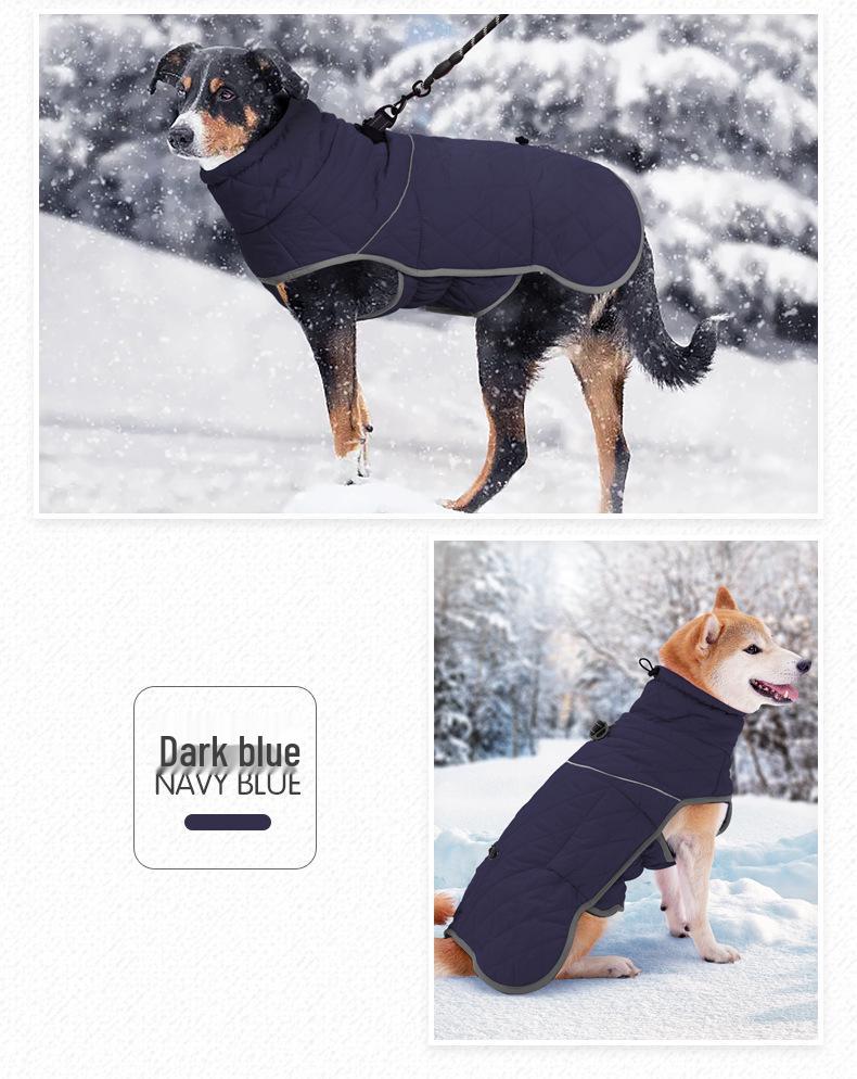 Waterproof Cotton-Padded Velvet Winter Dog Jacket for Large Breeds - Cold-Proof Design