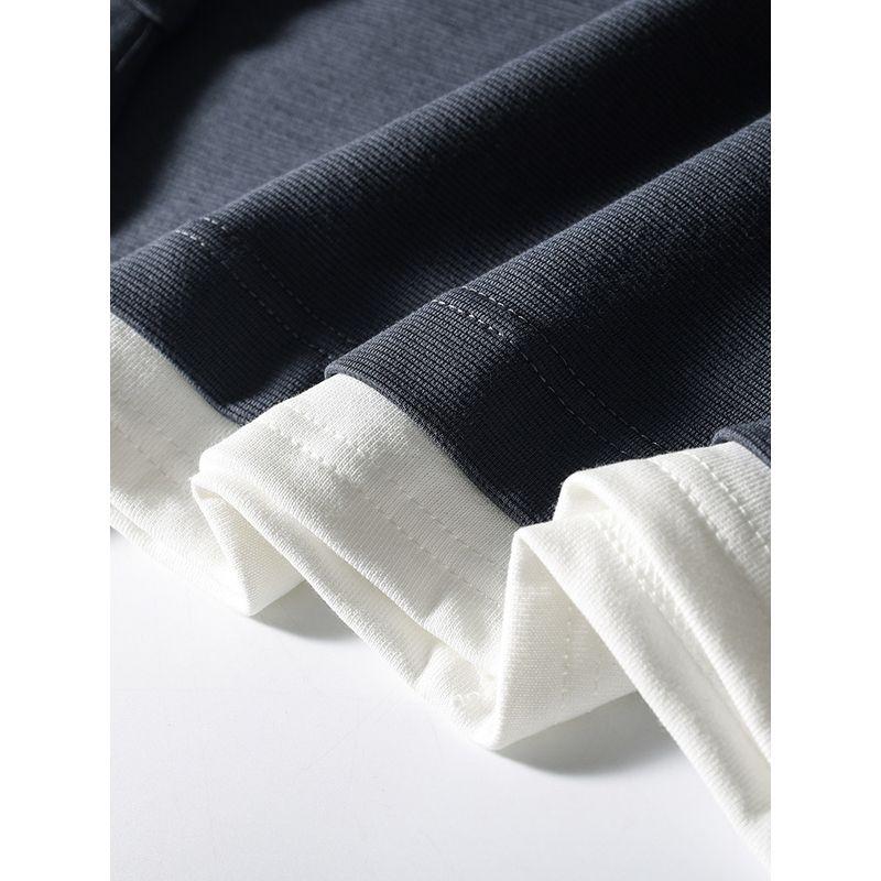 Pure Cotton Fake Two-Piece Sweatshirt for Men 2024 New Spring and Autumn Style American Retro Top Export Casual Jacket