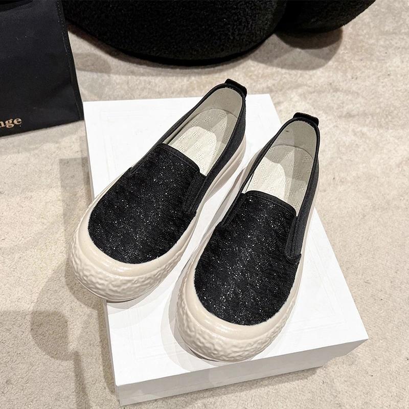 Shoes Women Breathable Fisherman Shoes Shallow Mouth Flat Bottom Casual Hundred Thick Bottom Canvas Shoes Women