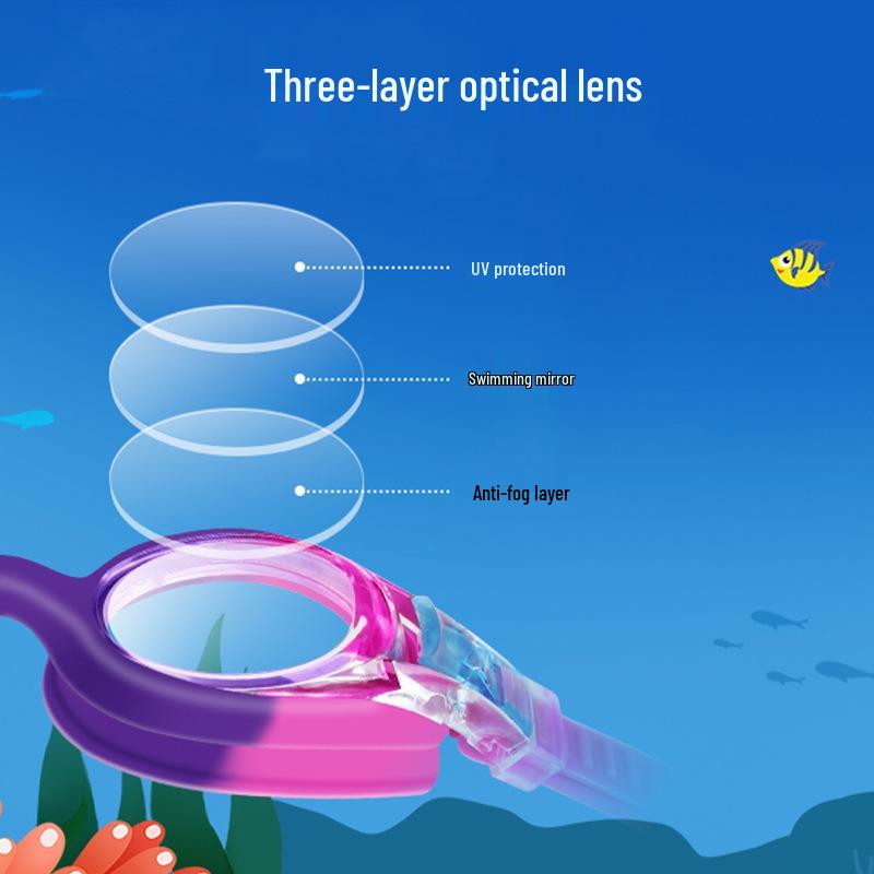 Bequeme Anti-Beschlag Wasserdichte HD Schwimmbrille für Kinder - Kein Kopfdruck