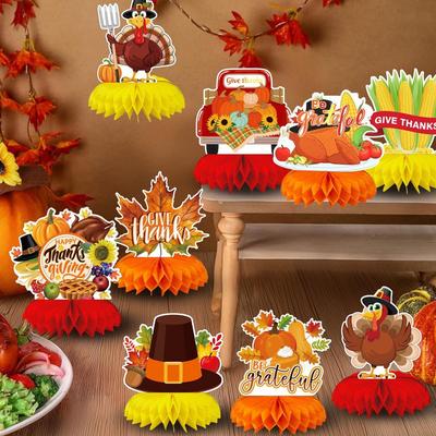 Thanksgiving Honeycomb Paper Ball Decorations Table Centerpiece Party Decoration Harvest Festival