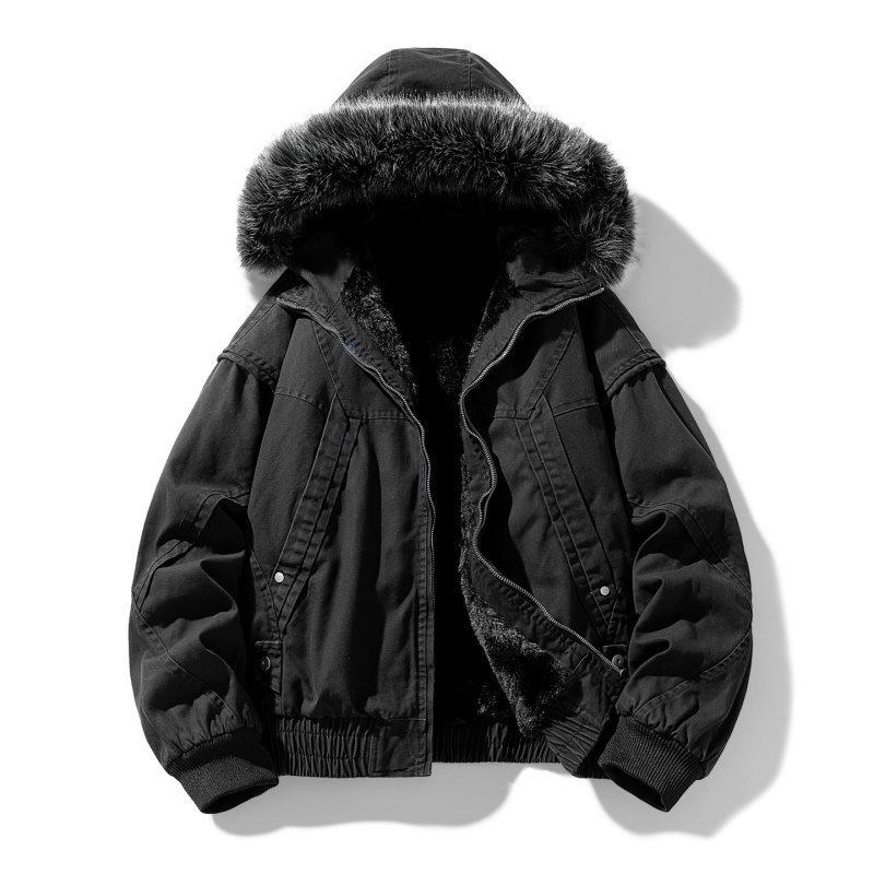 Winter Herren Fleece Mantel Hip-Hop Casual Parka Mantel Herren Damen Streetwear Herren Baumwollmantel Dick Plus Samt Jacke