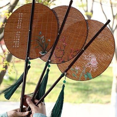 Bamboos Fan,Round Folding Fan,Chinese Foldable Hand Fan Handheld Fan for Birthday Party Wedding Home Decorations