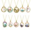 Impressionist Encouraged Oil Painting Bivalve Charm Necklace 10 Unique Art Designs Metal Mixture Jewelry For Women
