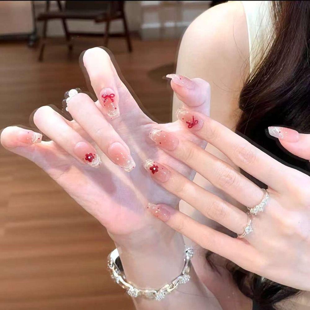 Super Shiny Valentine's Day New Nail Art Press On Nails For Women and Girls