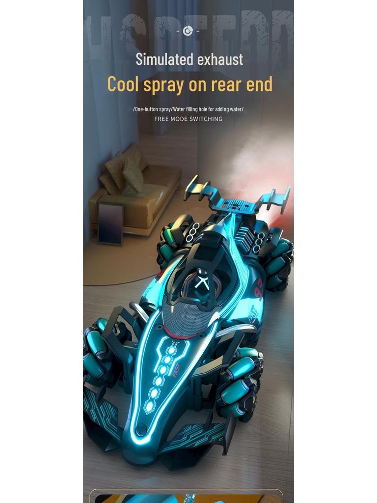 F1 Remote Control Stunt Car with Gesture Control, Drift, Spray, and Four-Wheel Drive - Electric Toy for Kids, FCC Certified