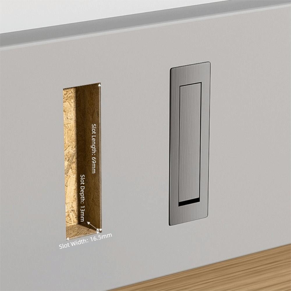 Door Stainless Steel Cabinet Door Handle Durable Hidden Cabinet Pulls Embedded Invisible Drawer Handle Sliding Door