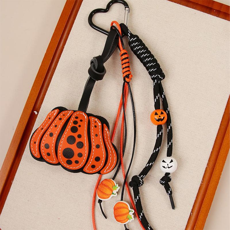 Kreativer Halloween-Kürbis-Anhänger Modischer Leder-Kürbis-Taschen-Anhänger Hochwertiger Gestrickter Schlüsselanhänger-Anhänger Neue Vielseitige Geschenke