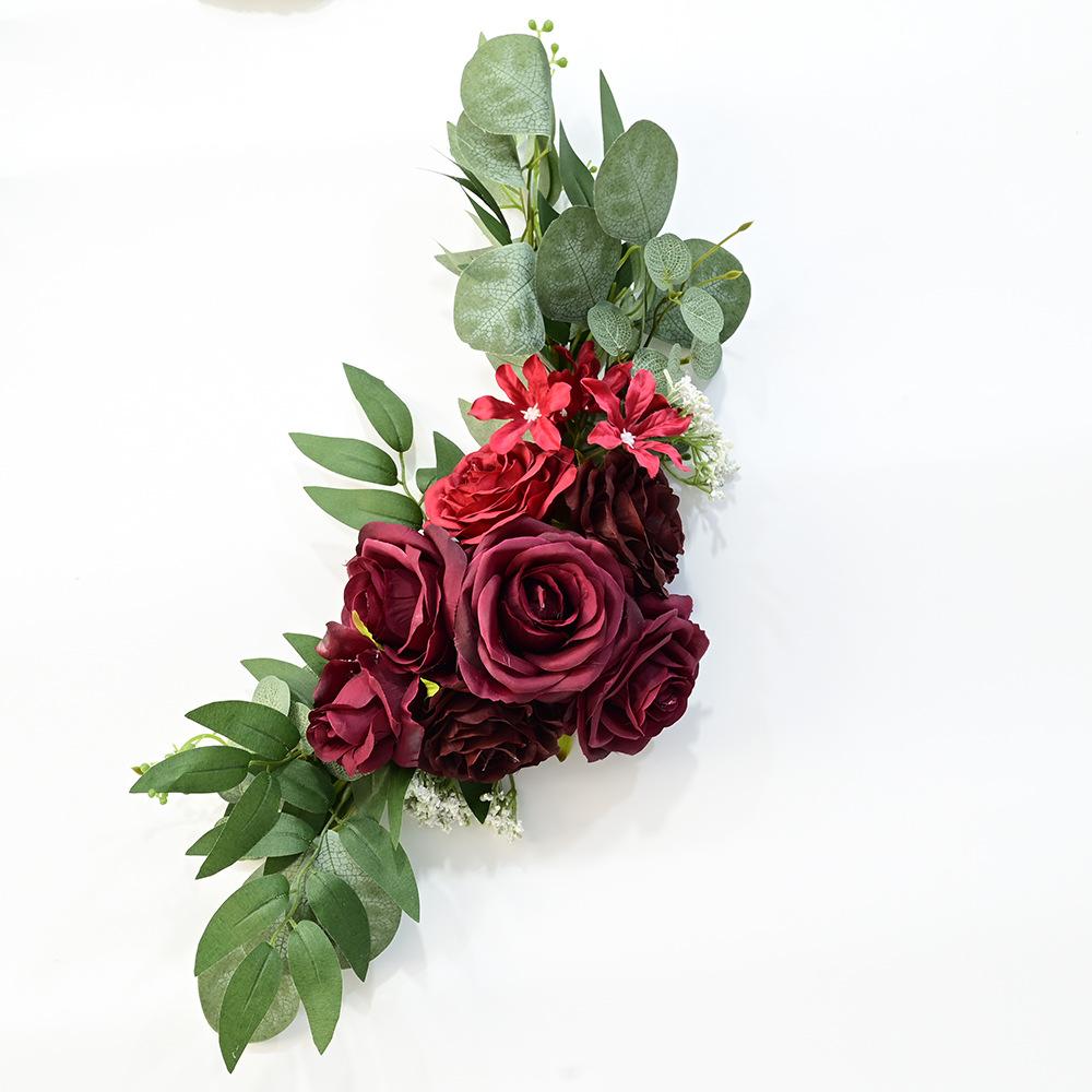 Wedding Welcome Card Water Card Flower, Indicator Flower Arrangement, Simulated Silk Flower Arrangement Photography Prop Ornament Decoration