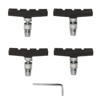 2 Pairs Bike Brakes Pads Set Noiseless Anti Slip Mountain Bicycle V Brake Pads with Hex Nuts
