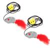 Cat Toys for Indoor Cats Adult Kitten, 2 Pcs Door Hanging Interactive Cat Mice Toys with Squeaky Sound & Feather Tail