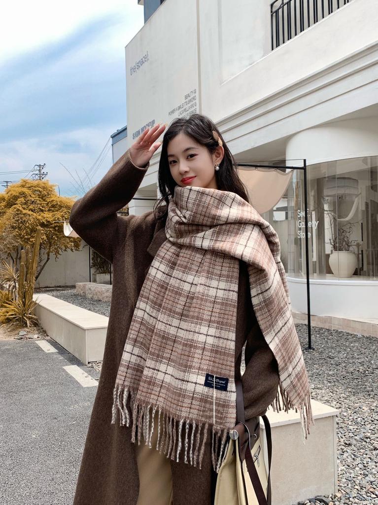Autumn and Winter New Plaid Scarf Female Korean Warm Thickened Fringed Scarf Versatile Couple Winter Fashion Shawl