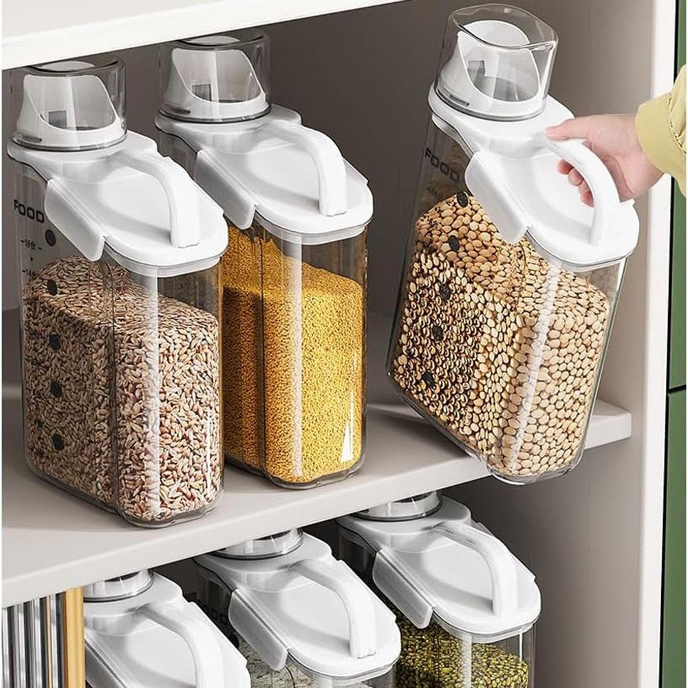 Moisture-Proof Storage Container for Grains Pet Food Snacks Transparent Sealed Food Storage Jar Kitchen Organizer for Dry Foods