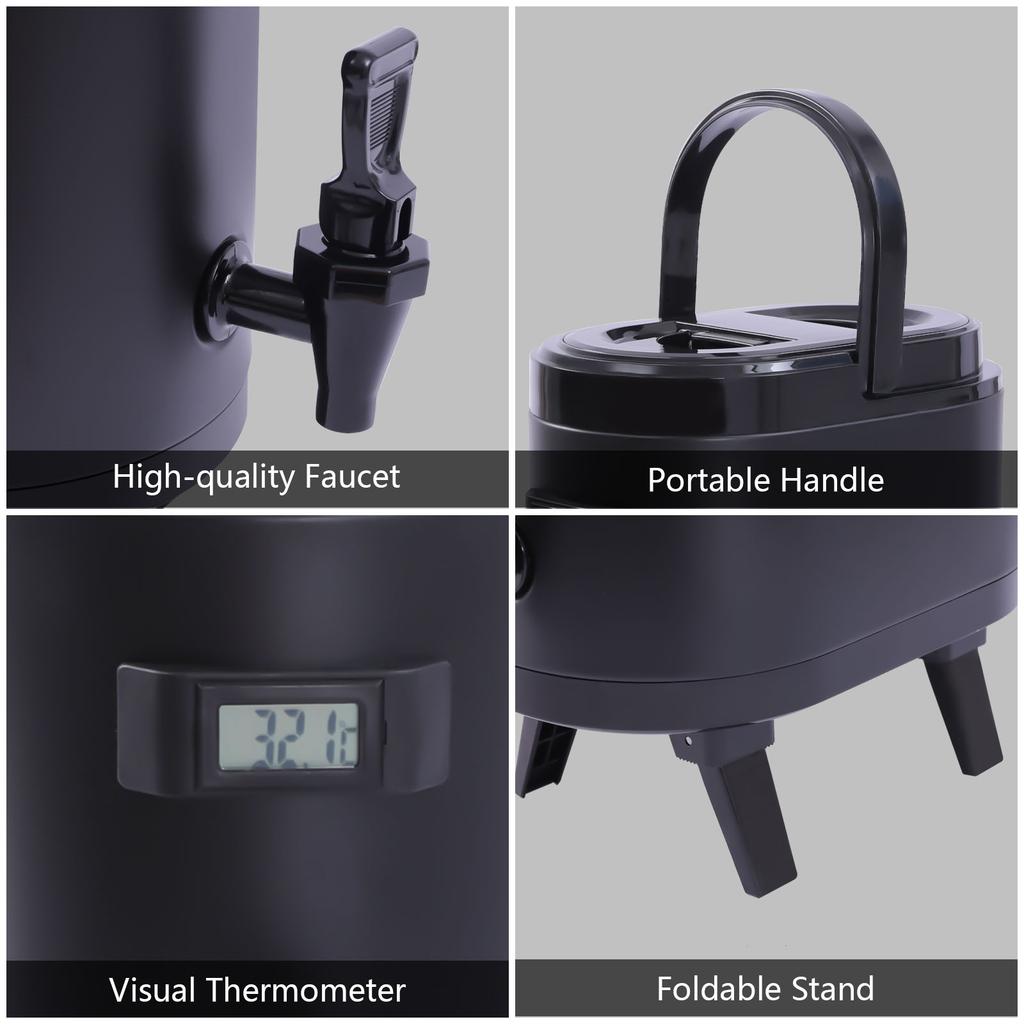 Insulated Beverage Dispenser 8L Stainless Steel Thermal Container Hot Cold Drink Dispenser for Coffee Tea