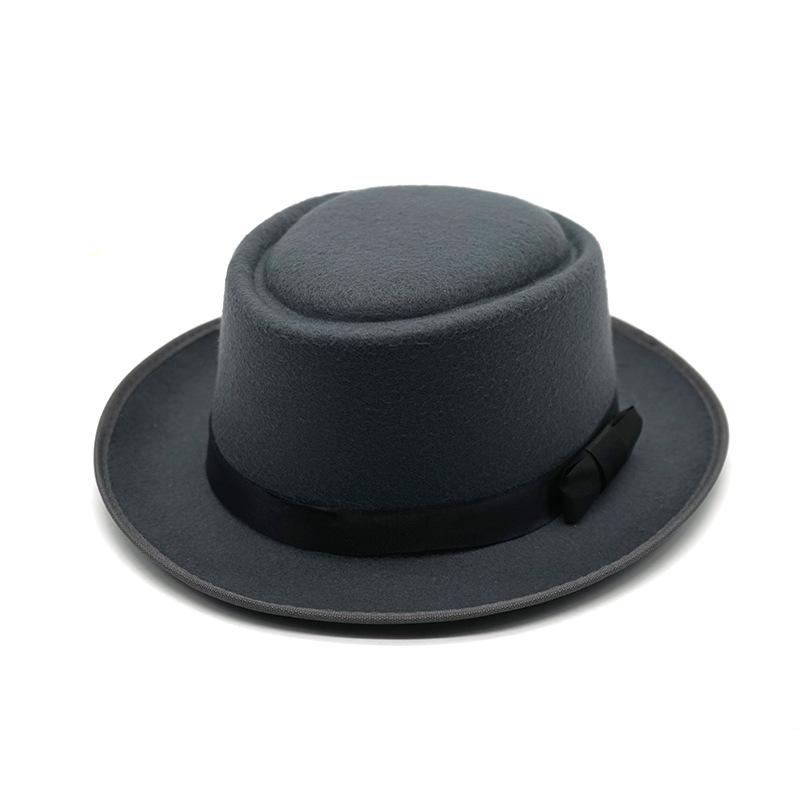Mens British Style Bowler Hat Wool Felt Classic Vintage Retro Gentleman Costume Accessories Black Gray Burgundy