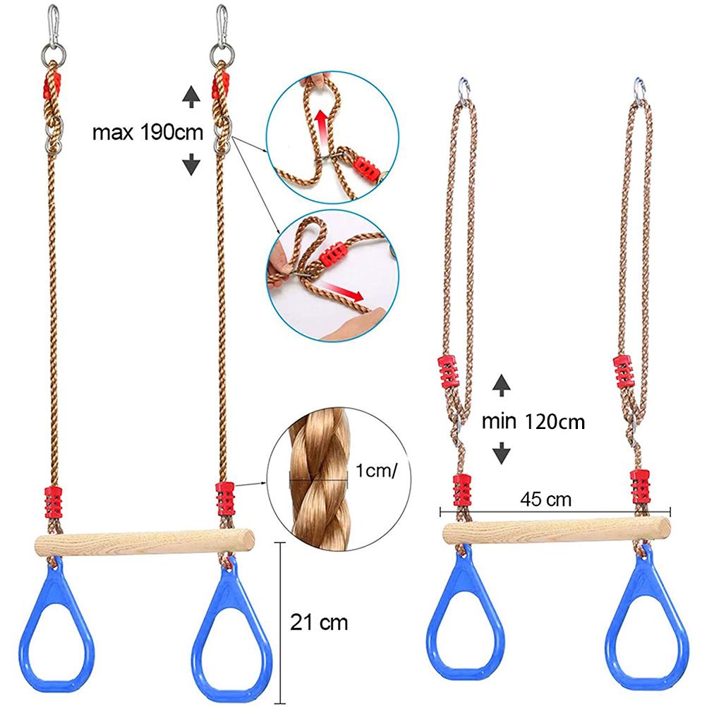 Swing Outdoor Children 120 kg Load Capacity Multifunctional Children"s Wooden Trapeze Swing Gym