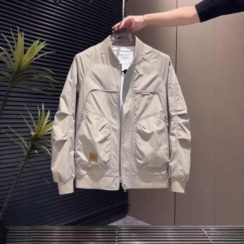 

American Work Stand-up Collar Jacket for Men In Autumn and Winter Men s Loose and Versatile Casual Simple M хаки