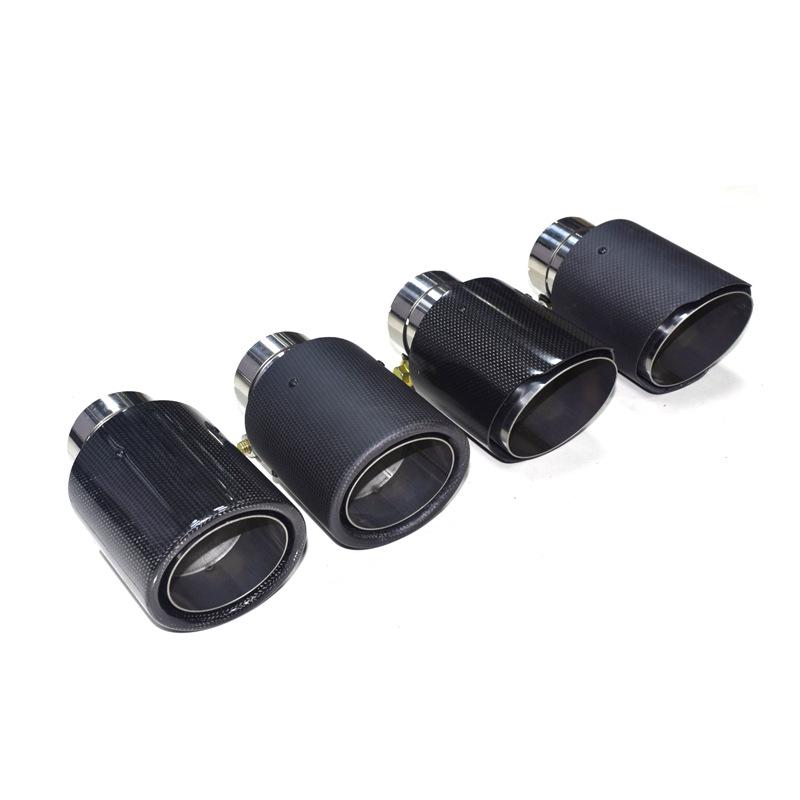 Universelles Kohlefaser-Auspuffrohr: Gerade/Gerollte Kante, Mattschwarz, Schweißfreie Installation