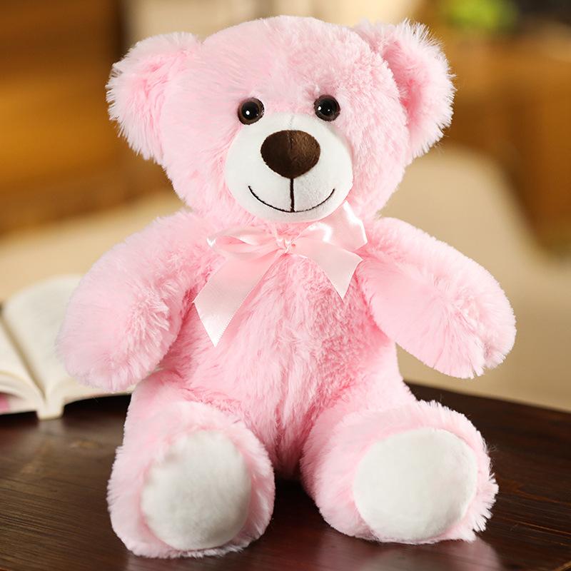 Cute Bear Doll Plush Toy Bow Teddy Panda Soothing Sleeping Doll Rag Doll Gift