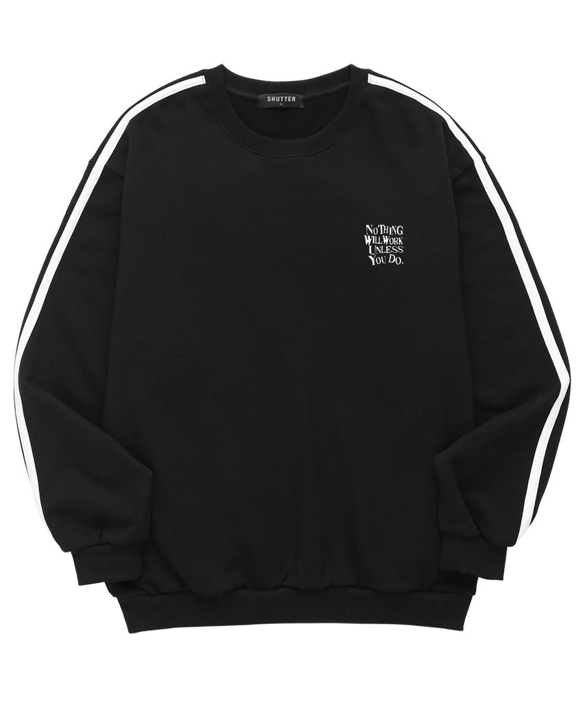 SHIRTER Unless Uo Do Sleeve Tape Sweatshirt (Sls022) Black