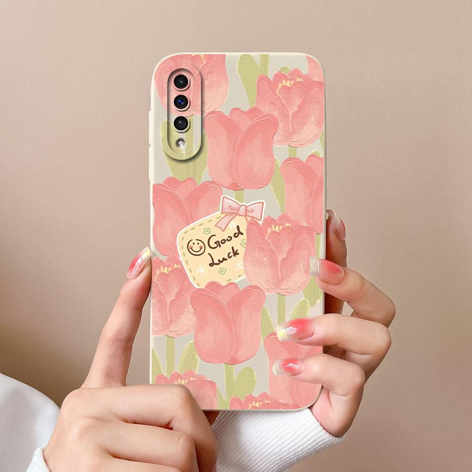Case For Samsung A50 A50S Cute Astronaut Camera Lens Protection Soft Liquid Silicone Back Cover For Samsung Galaxy A 50 50S Capa