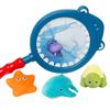 Baby Bath Toy Set Cartoon Animal Swimming Water Toys Squeezing Squeaky Float Spray Bathtub Game For Kid With Fishing Net