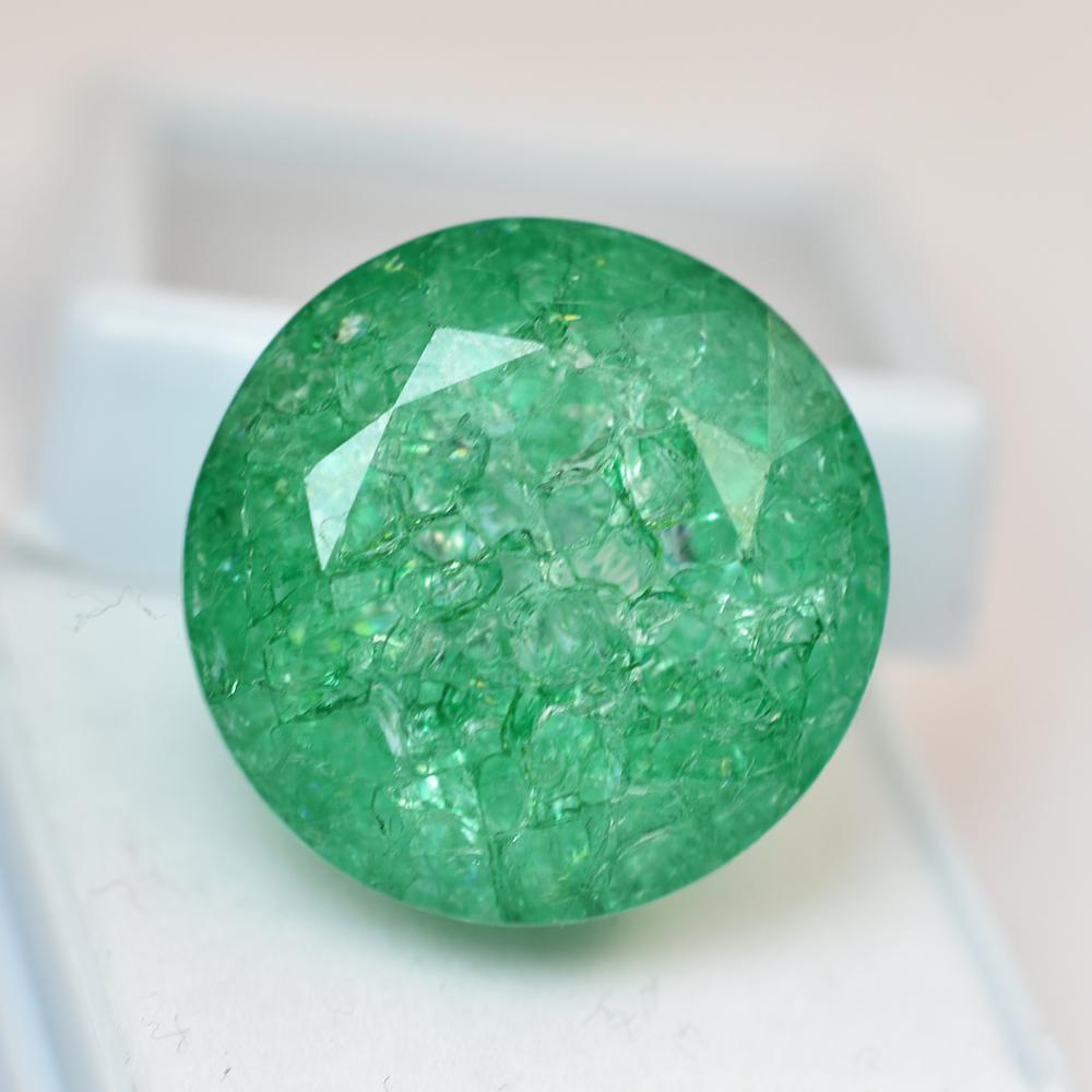 Natural Green Emerald Loose Gemstone 49.30 ct Round Cut for Jewelry Making and Gem Collections