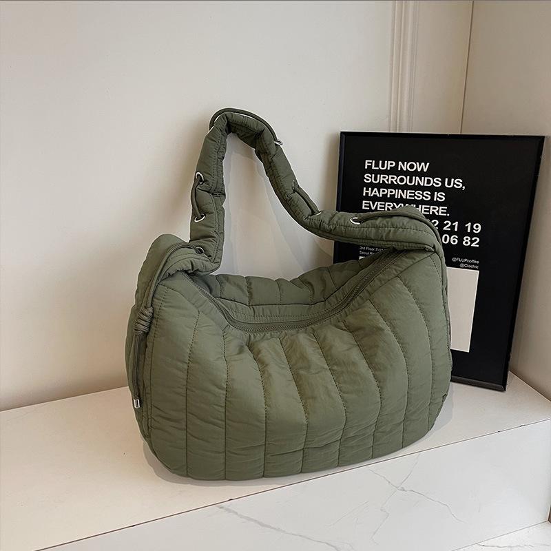 Yunduo Składana Torba Duża Pojemność Torba Pieróg Bawełniana Odzież Torba Puchowa Nowa Bąbelkowa Torba na Ramię Nylonowa Torba ze Sznurkiem Crossbody