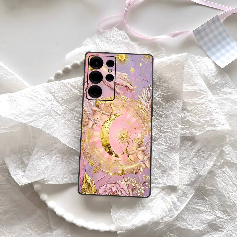 Middle Ages Retro Cupid Angel Phone Case For Samsung S 24 Fe 25 Ultra Plus 20 Lite 21 30 22 23 24 22 Ultra 5G Fundas
