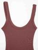 Women's Skinny Ribbed Bodysuits O Neck Straps Snap-Button Sexy Fashion Female Playsuits Comfortable Stretchy Clothing