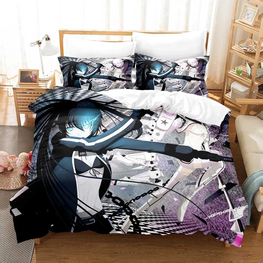 Black Rock Shooter Anime Comfortable Duvet Quilt Cover Pillowcase Bedding Set Children Bedroom Decoration Home Textile