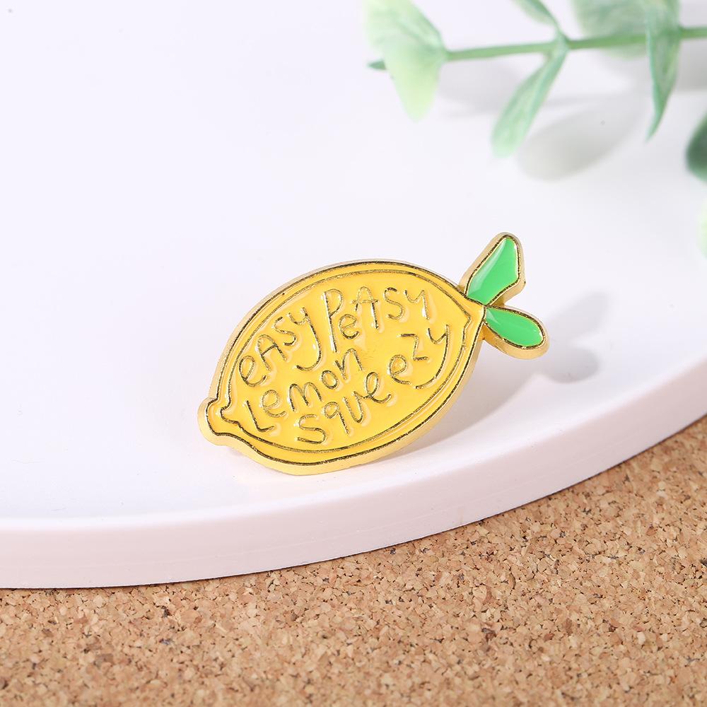 Drop Oil Yellow Lemon Fruit Cute Fun Alloy Brooch Bag Clothing Pin Jewelry Badge лимонно-желтый