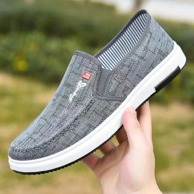 Herren Canvas Schuhe mit Weicher Sohle Lässig Atmungsaktiv Bequem Schiebeärmel Herren Stoffschuhe Herren Oxford Sneakers