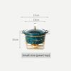 Marble Gold Pattern Nordic Double Ear Ceramic Pot Household Round Soup Pot Tableware Creative Casserole Rack With Candle Holder