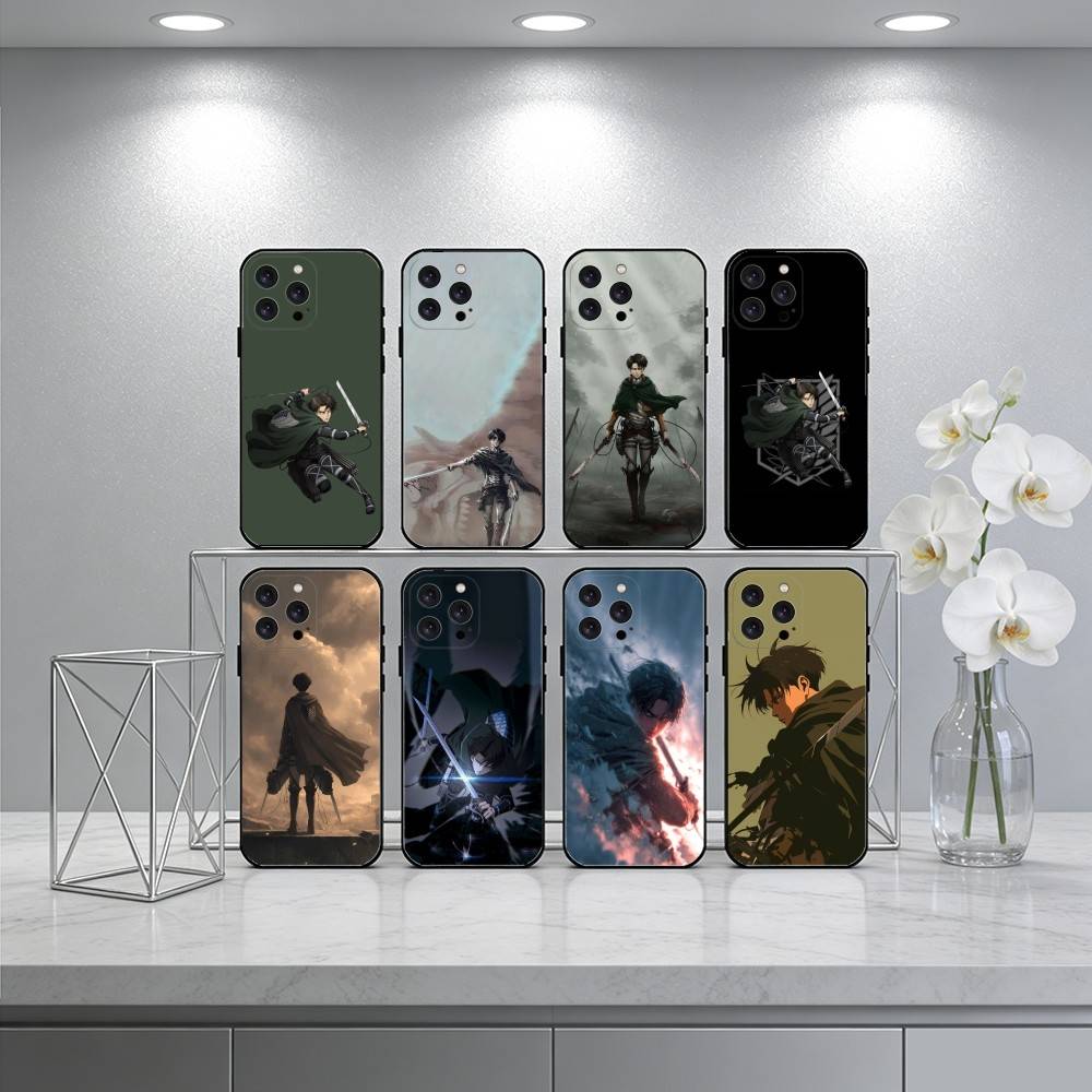L-Levi A-Attack On Titan Phone Case For iPhone 17 16 15 14 13 12 Max Plus Silicone Black Cover