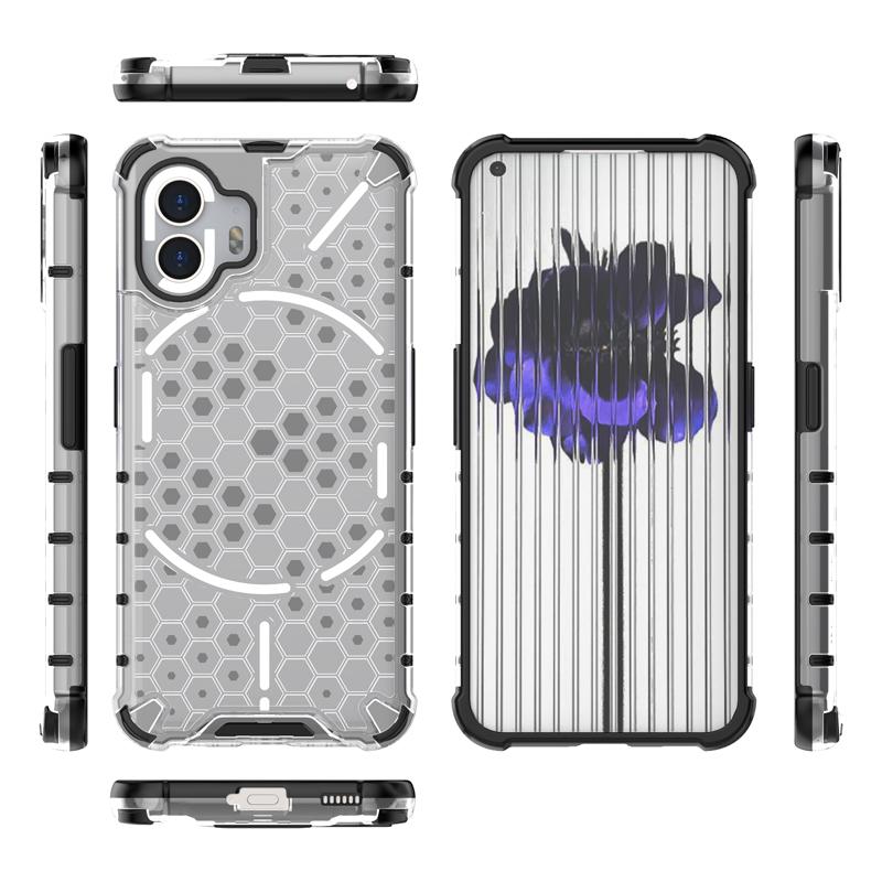 For Nothing Phone 2 1 Case Honeycomb Bumper Shield Transparent Protective Clear Phone Cover For Nothing Phone 2