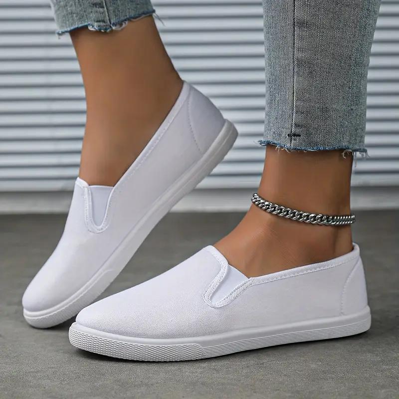 Scarpe bianche da uomo e da donna, scarpe di tela con tacco basso, copriscarpe da donna, piedi piatti, pedalare con un piede solo, scarpe da tavola casual da coppia