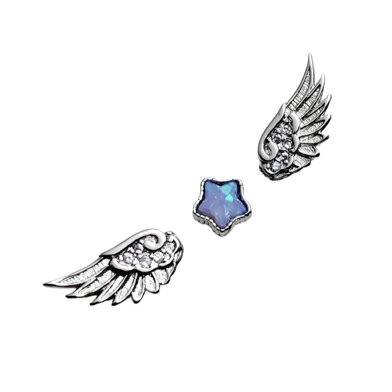 Lightweight Comfortable Star Angel Wing Studs Earrings Stylish Ear Accessories for Daily Wear Travel and Gifting