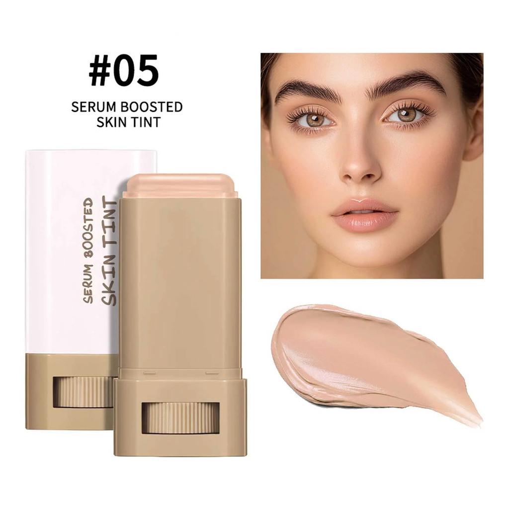 Eraser Dual End Foundation Stick With Brush Natural Skin Feel Oil Control Long Lasting Fit Skin Invisible Pores