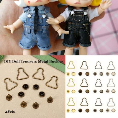 Mädchen Spielzeug DIY Kürbis Stil Metallschnalle Puppengürtel Knöpfe Puppen Schnallen Hosen Taschen Zubehör